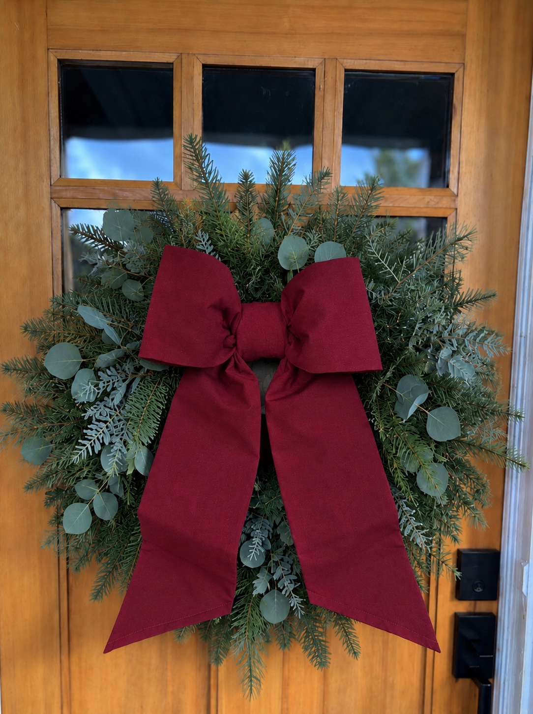 Holiday Heritage 12 Inch-Two Loop Burgundy Bow