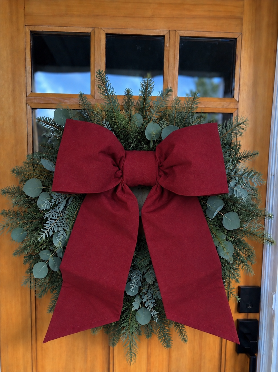 Holiday Heritage 18-Inch Two Loop Burgundy Outdura Bow