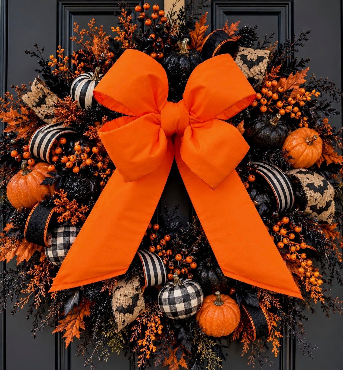 Nylon Orange 12-Inch Four Loop Bow