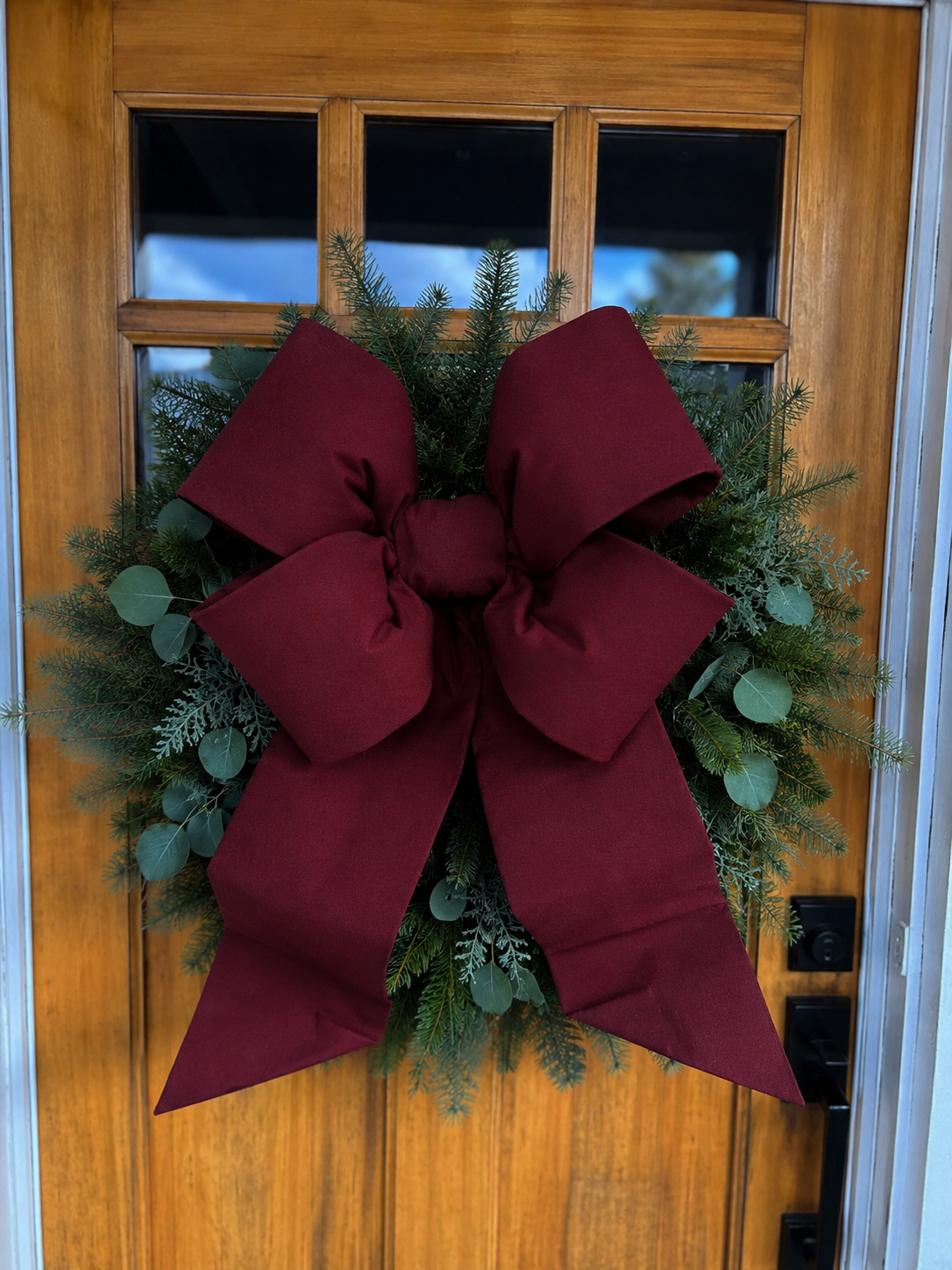 Holiday Heritage 18-Inch Four Loop Burgundy Outdura Bow