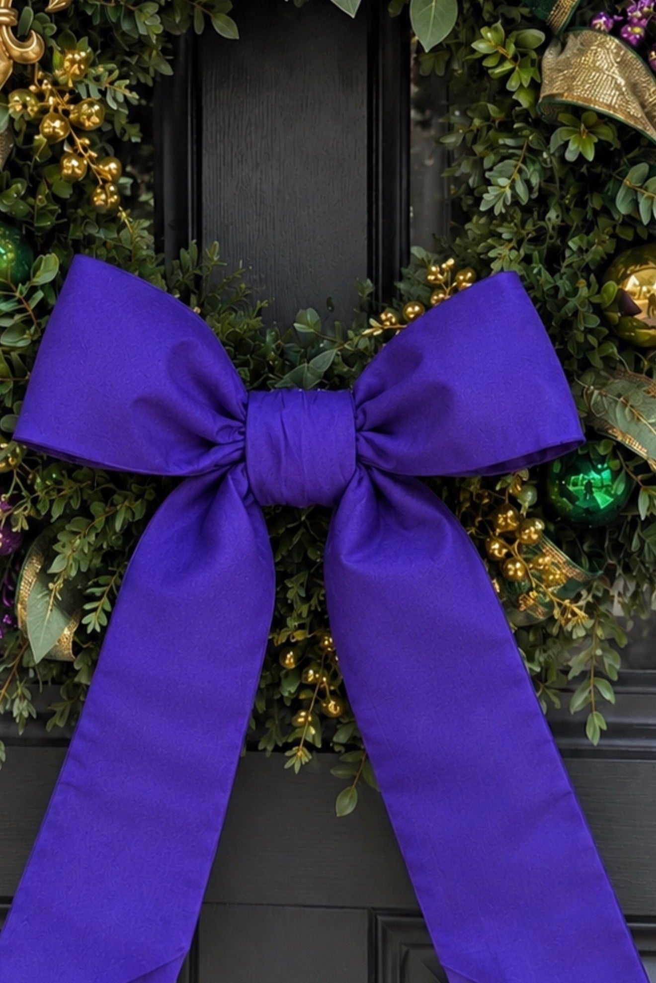 Nylon Purple 12-Inch Two Loop Bow