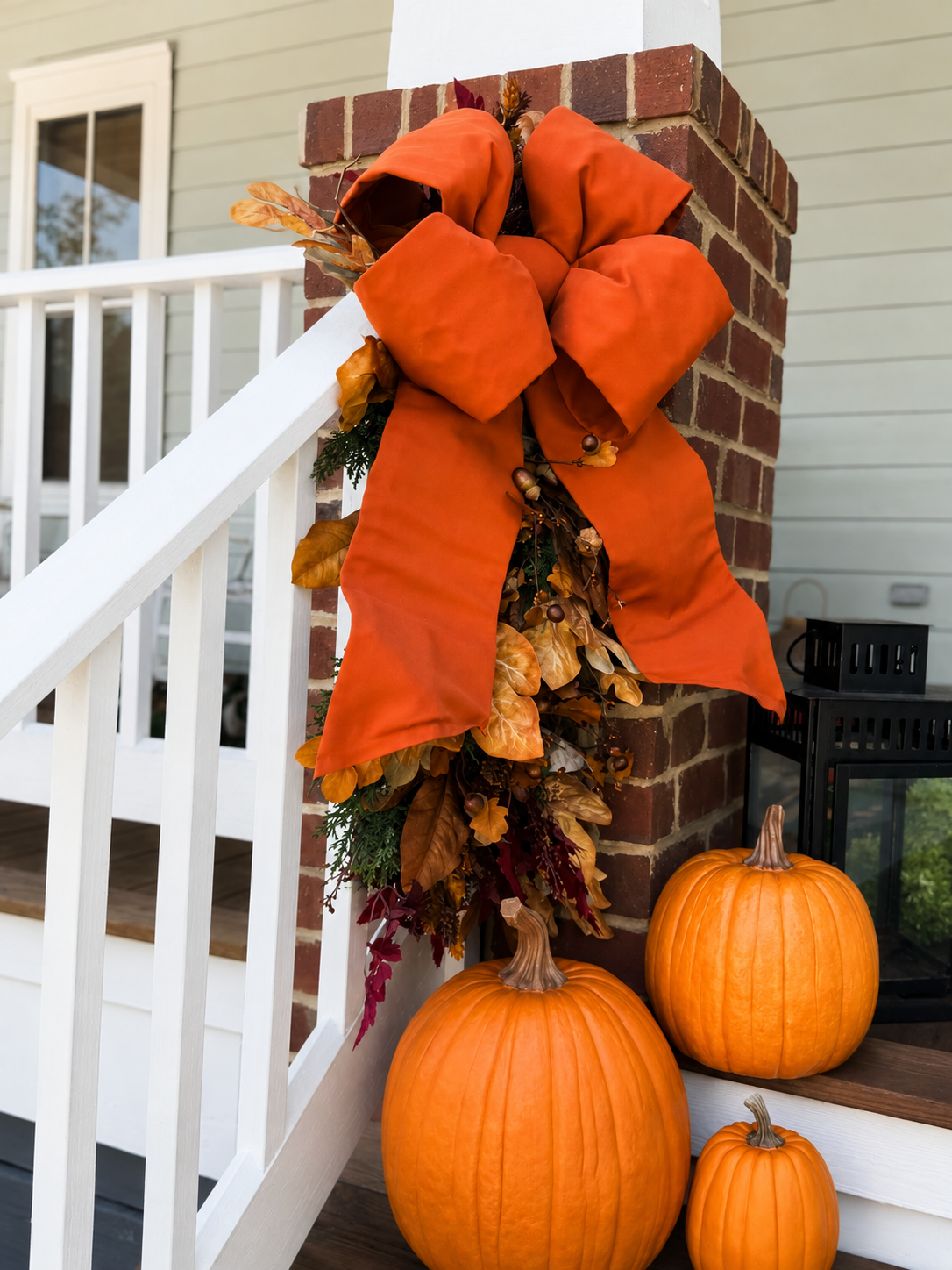 Holiday Heritage 18-Inch Four Loop Rust Orange Outdura Bow