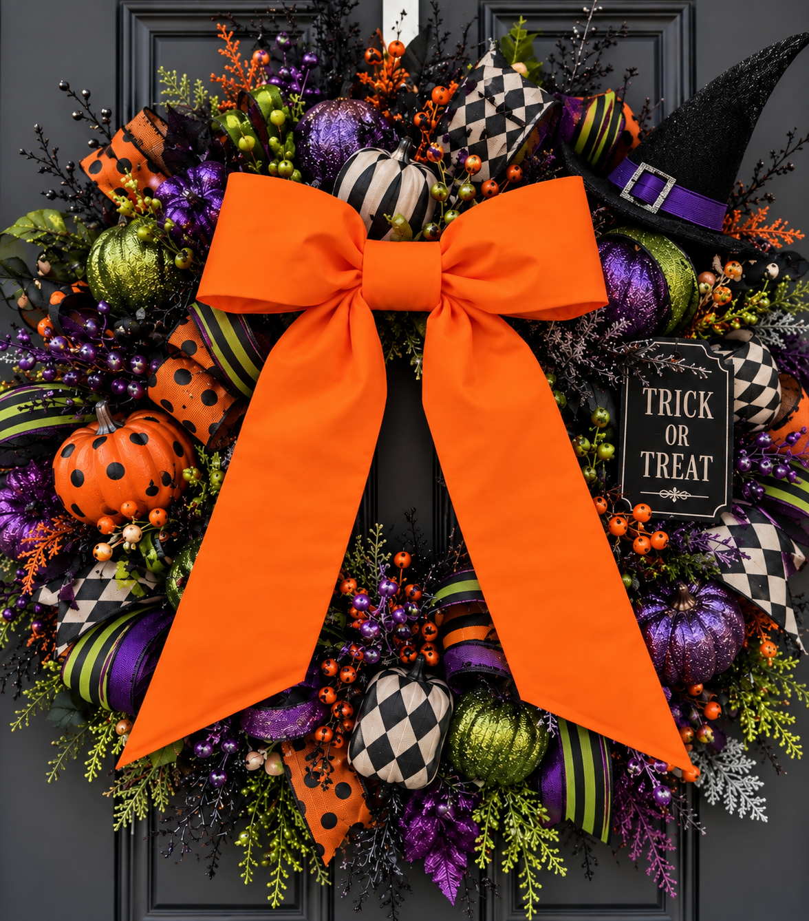 Nylon Orange 12-Inch Two Loop Bow