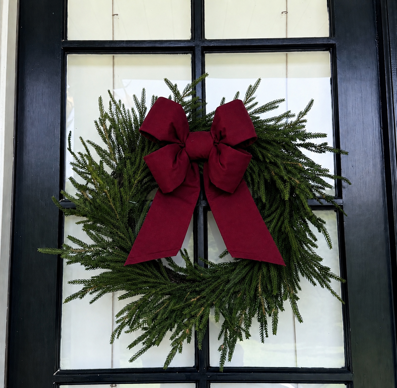 Holiday Heritage 12 Inch-Four Loop Burgundy Bow