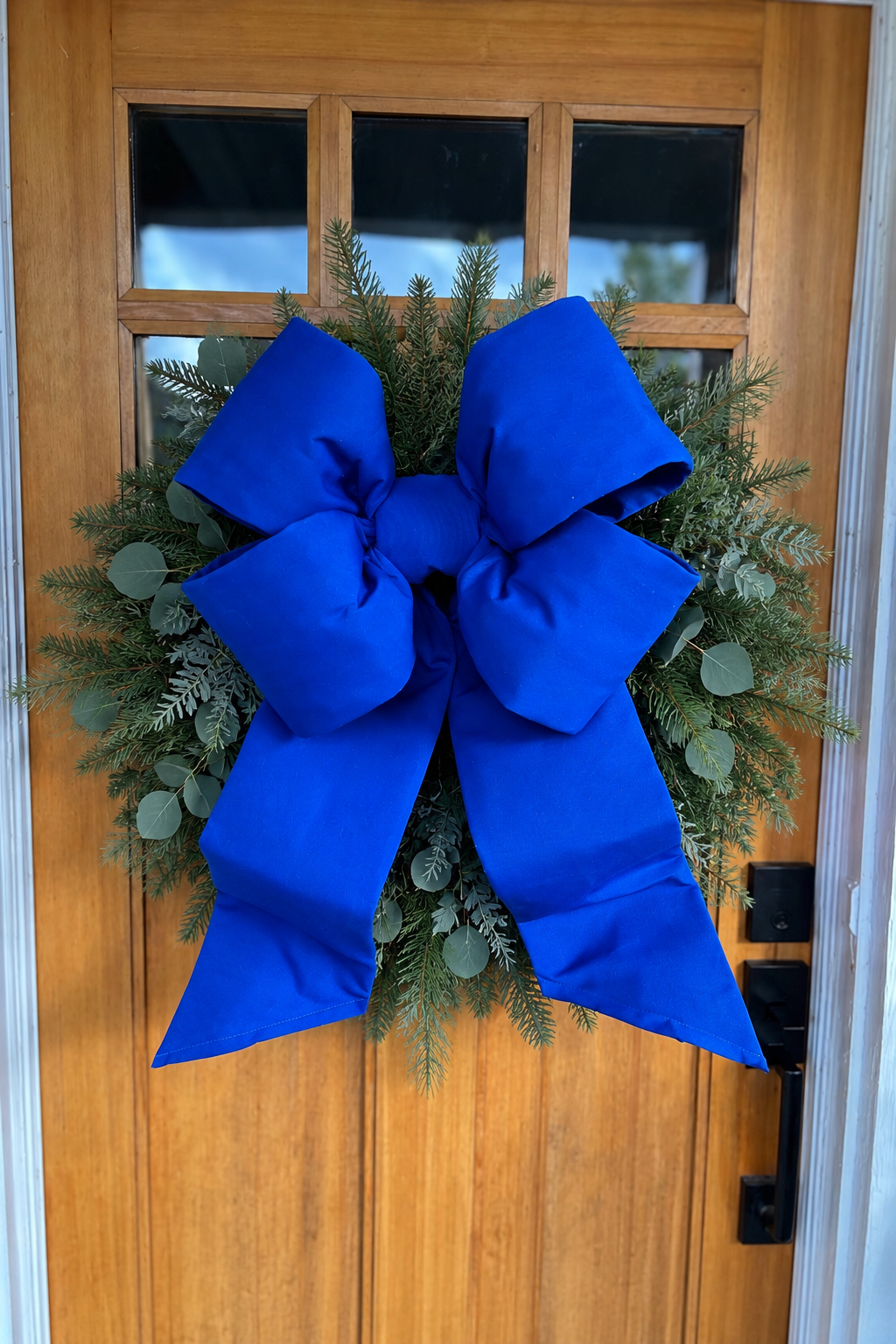 Holiday Heritage 18-Inch Four Loop Royal Blue Outdura Bow