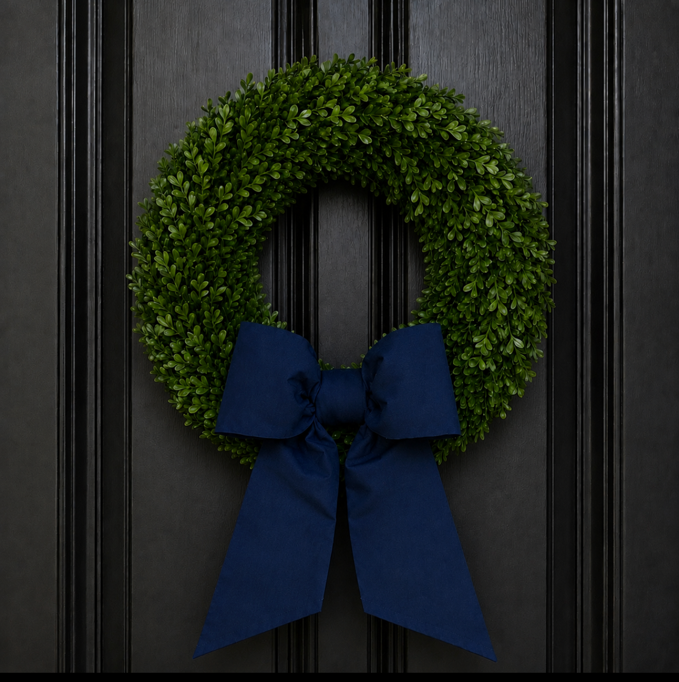 Holiday Heritage 12-Inch Two Loop Navy Blue Outdura Bow