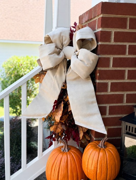 Holiday Heritage 18-Inch Four Loop Oatmeal Outdura Bow