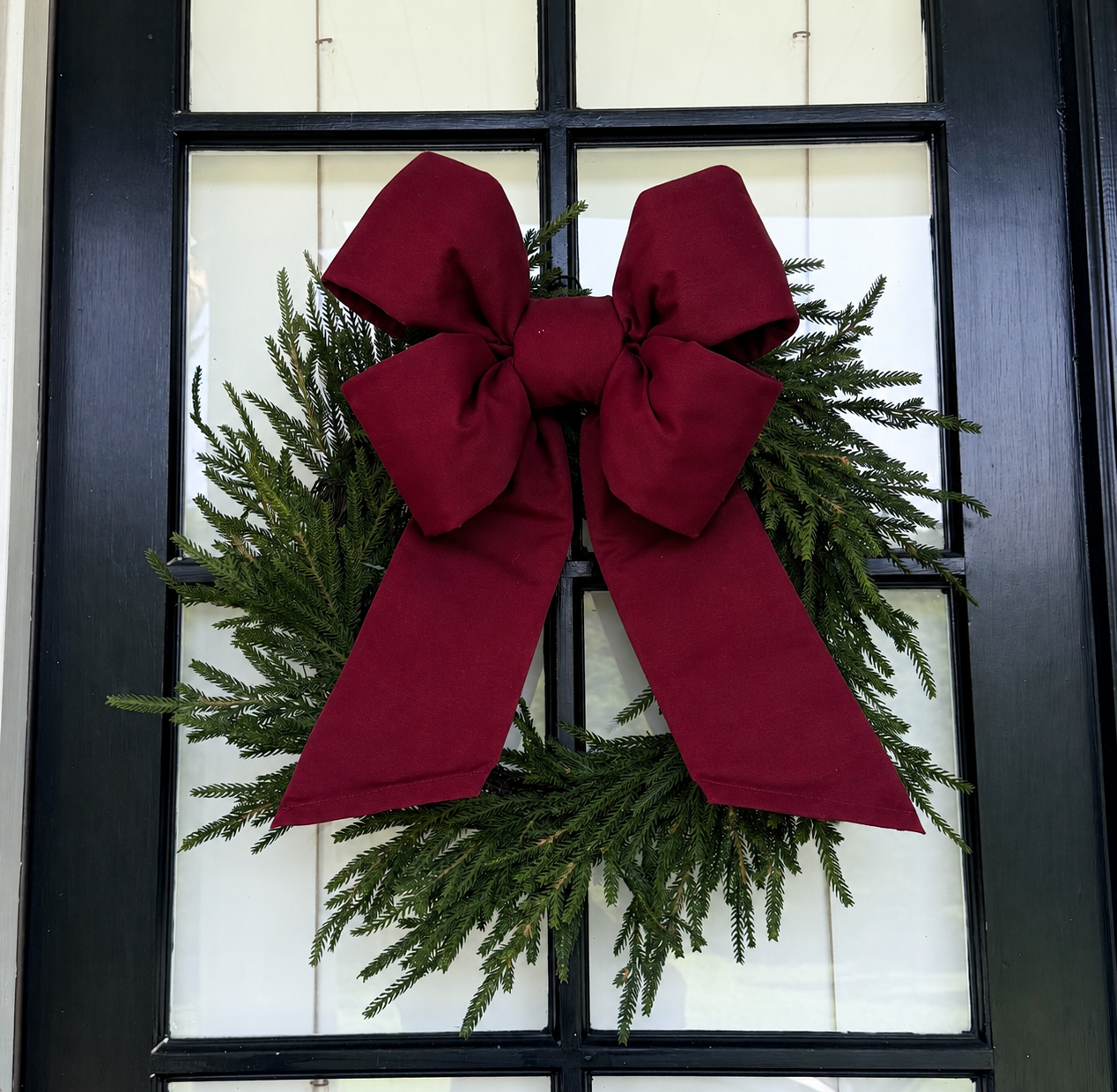Holiday Heritage 18-Inch Four Loop Burgundy Outdura Bow