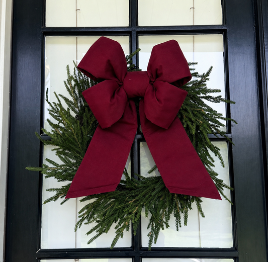 Holiday Heritage 18-Inch Four Loop Outdura Burgundy Bow
