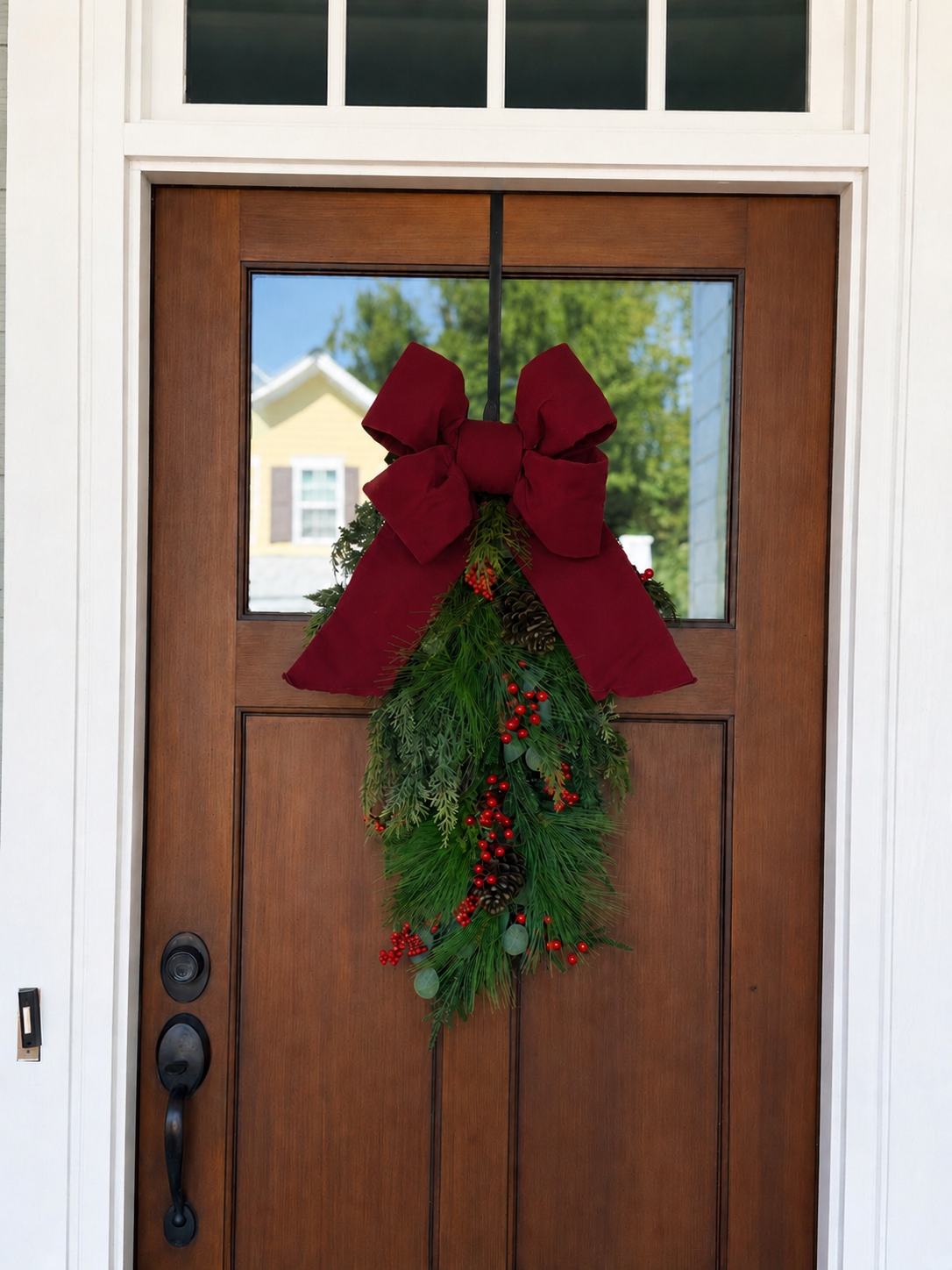 Holiday Heritage 18-Inch Four Loop Burgundy Outdura Bow