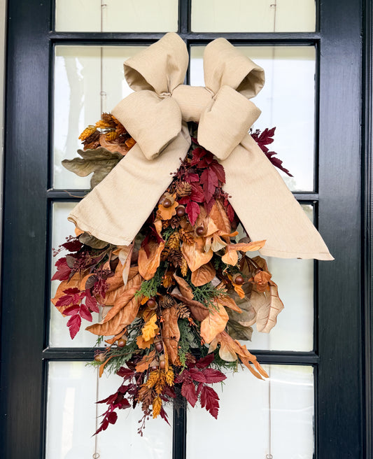 Holiday Heritage 12-Inch Four Loop Oatmeal Outdura Bow