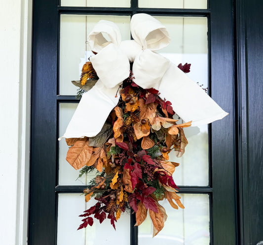 Holiday Heritage 12-Inch Four Loop White Outdura Bow
