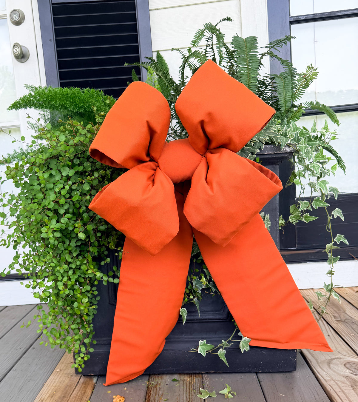Holiday Heritage 18-Inch Four Loop Rust Orange Outdura Bow