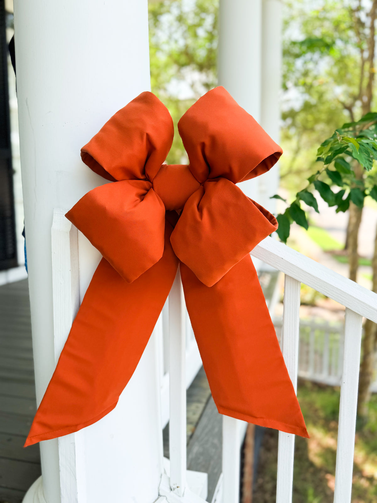 Holiday Heritage 18-Inch Four Loop Rust Orange Outdura Bow