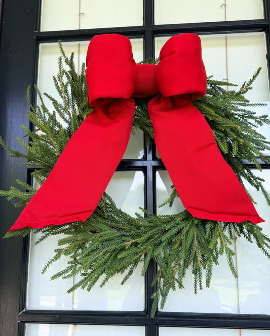 Holiday Heritage 12-Inch Two Loop Red Outdura Bow