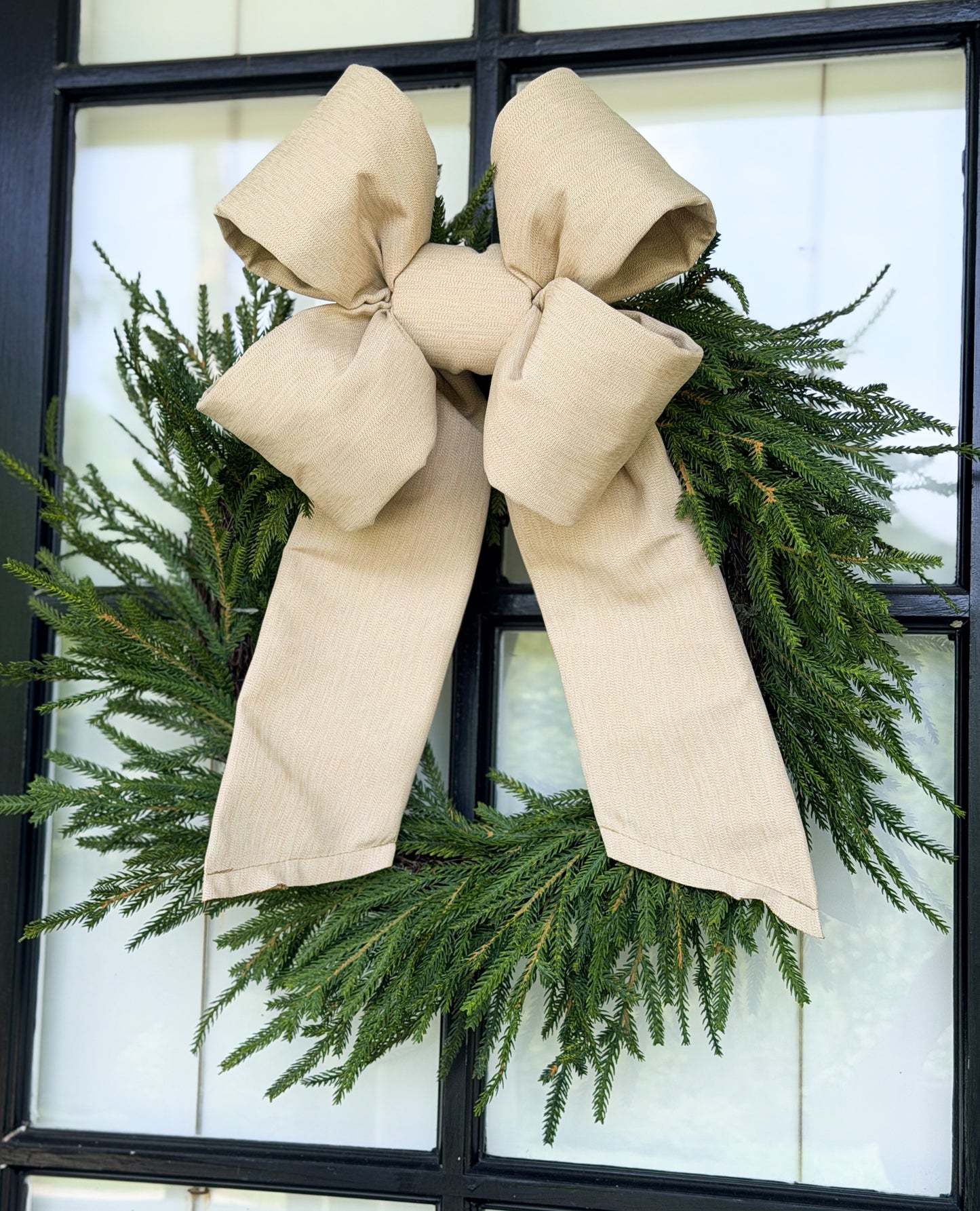 Holiday Heritage 12-Inch Four Loop Oatmeal Outdura Bow