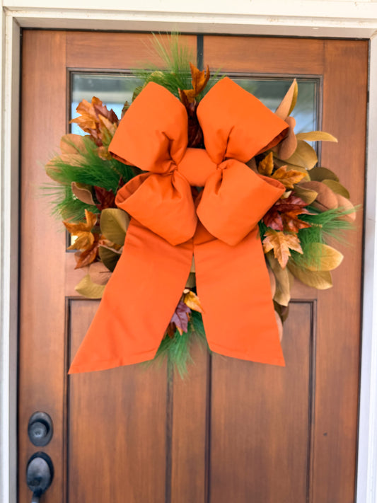 Holiday Heritage 18-Inch Four Loop Rust Orange Outdura Bow