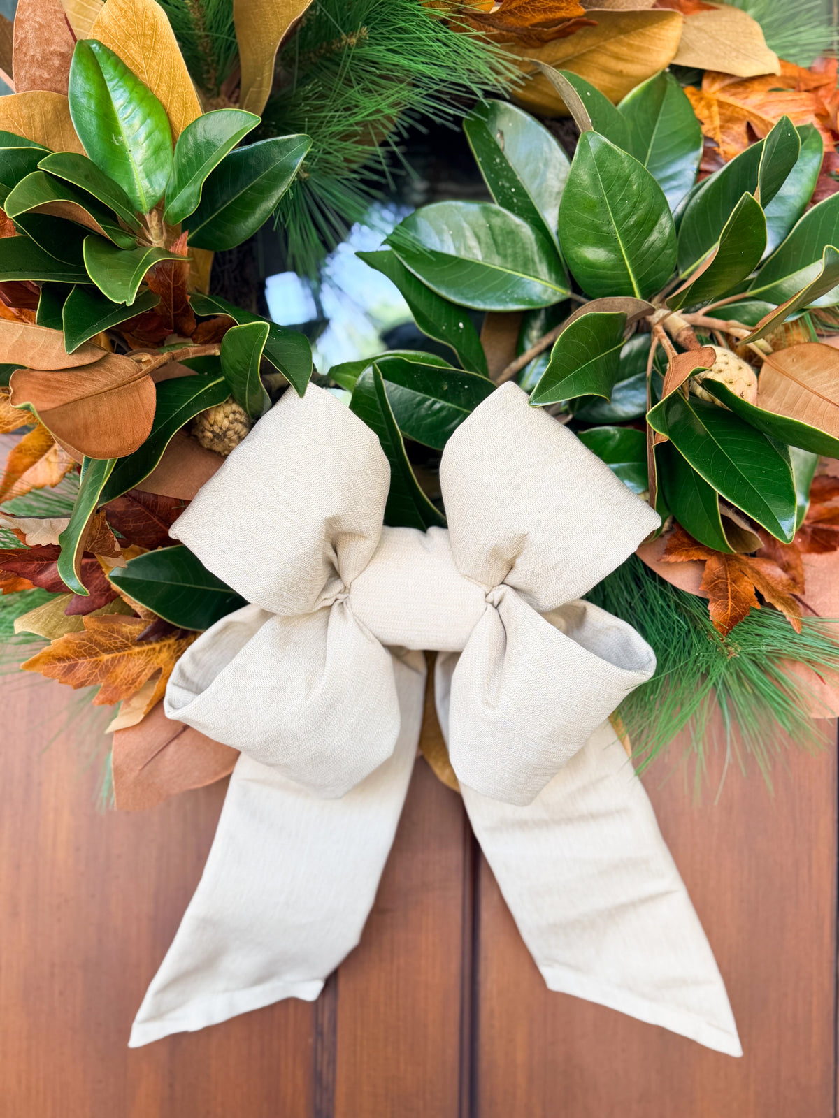 Holiday Heritage 12-Inch Four Loop Oatmeal Outdura Bow