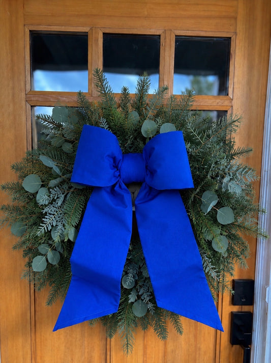 Holiday Heritage 12-Inch Two Loop Royal Blue Outdura Bow